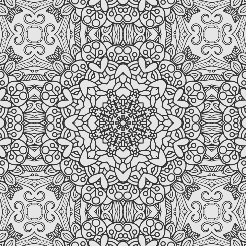 vector coloring geometric flower shapes and textile fabric pattern background.