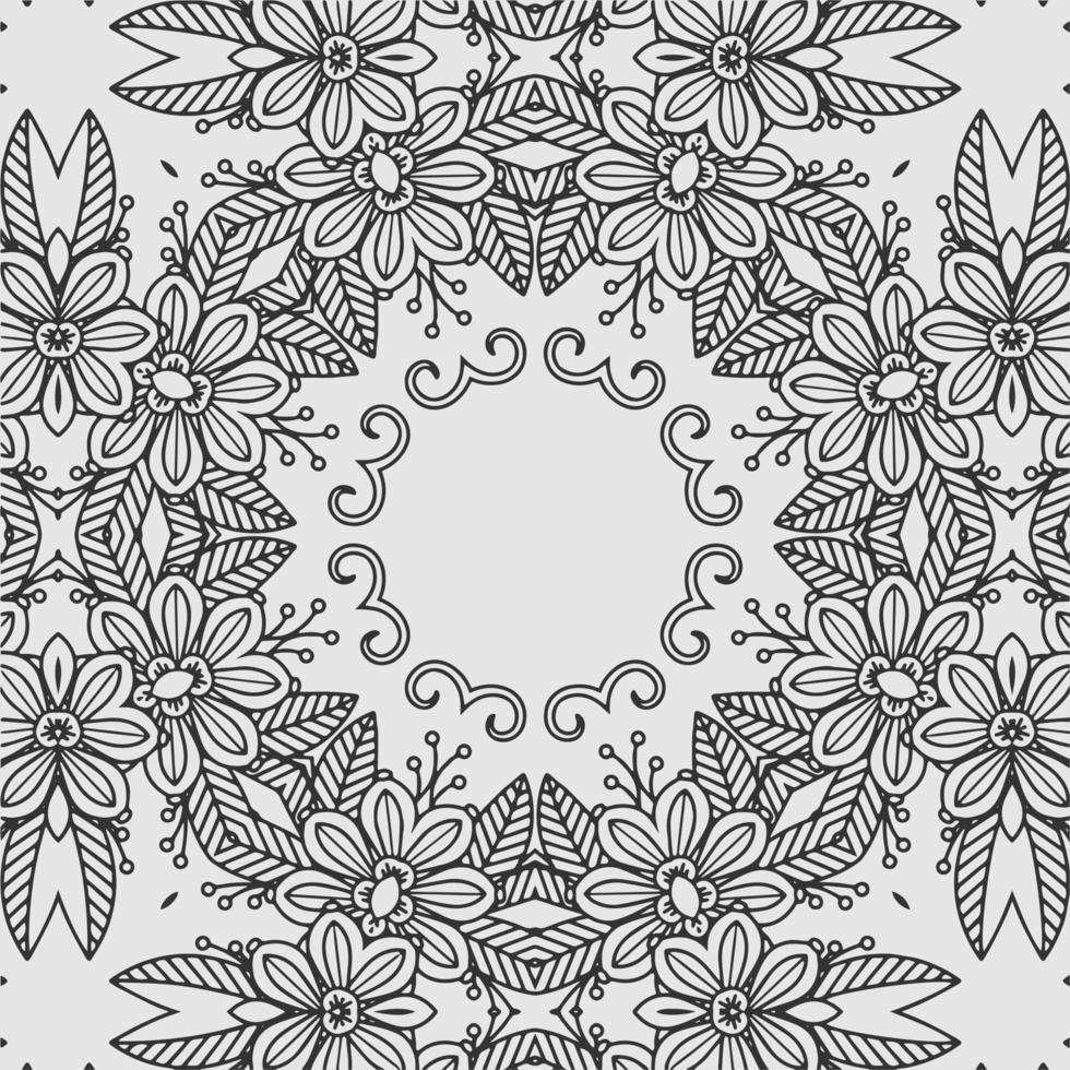 vector coloring geometric flower shapes and textile fabric pattern background.