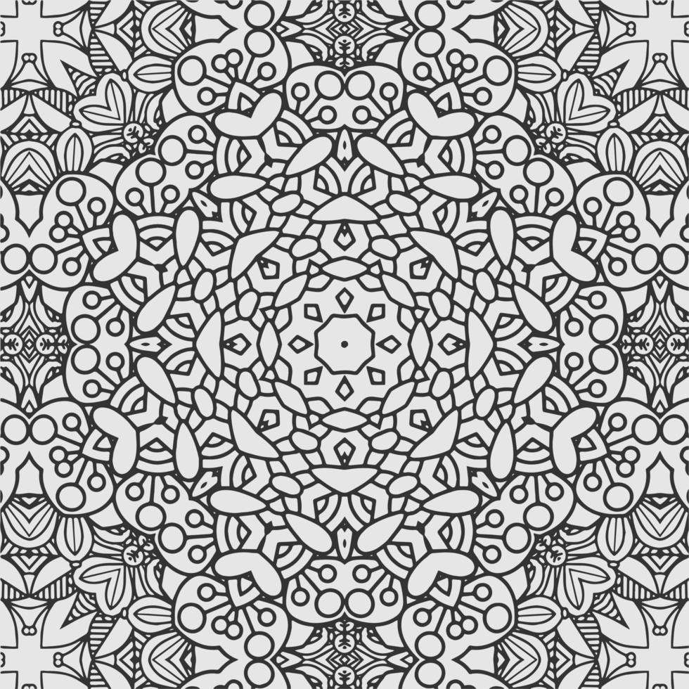 vector coloring geometric flower shapes and textile fabric pattern background.
