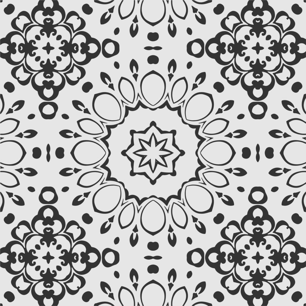 vector coloring geometric flower shapes and textile fabric pattern background.