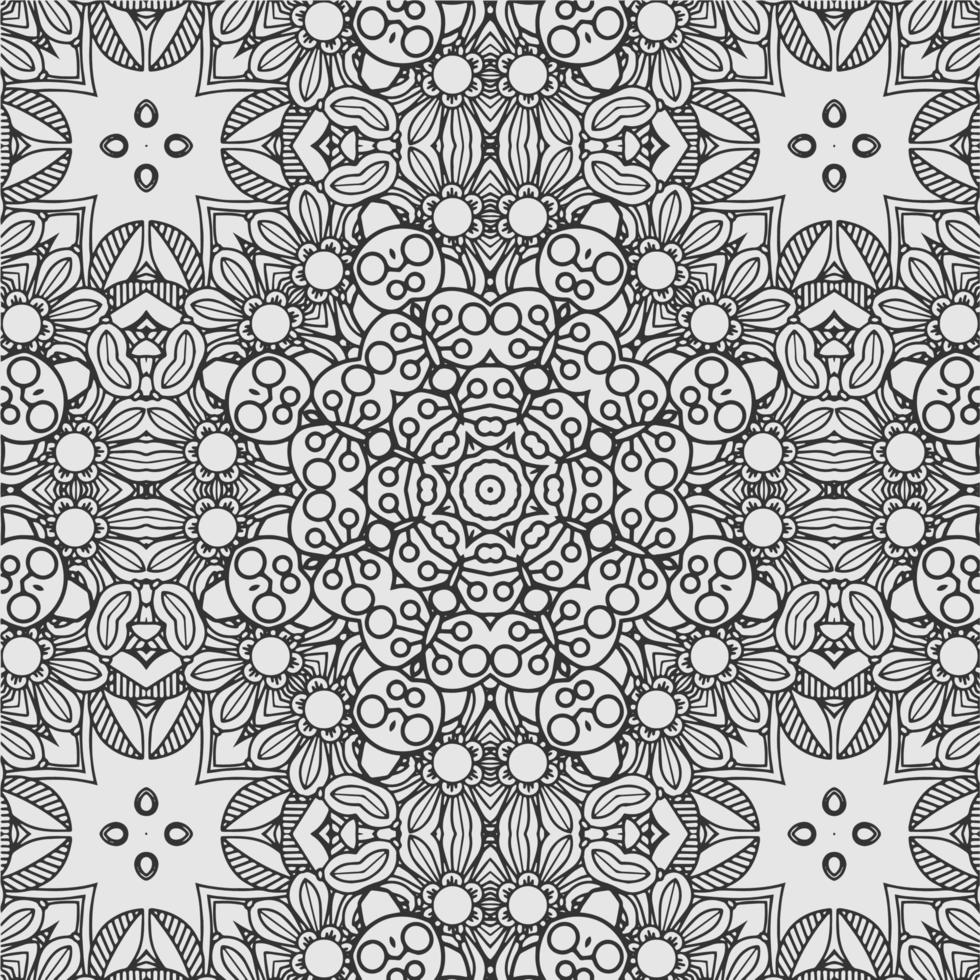 vector coloring geometric flower shapes and textile fabric pattern background.