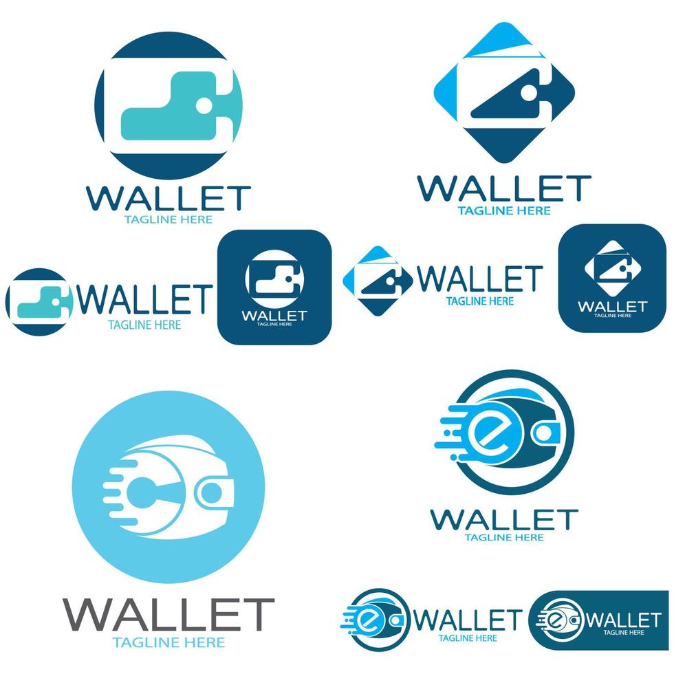 e wallet logo design illustration icon with a simple modern concept, for electronic wallets, digital money storage applications, digital savings, digital money transactions,vector vector