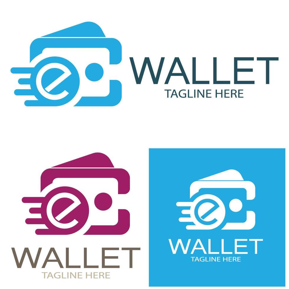 e wallet logo design illustration icon with a simple modern concept, for electronic wallets, digital money storage applications, digital savings, digital money transactions,vector vector