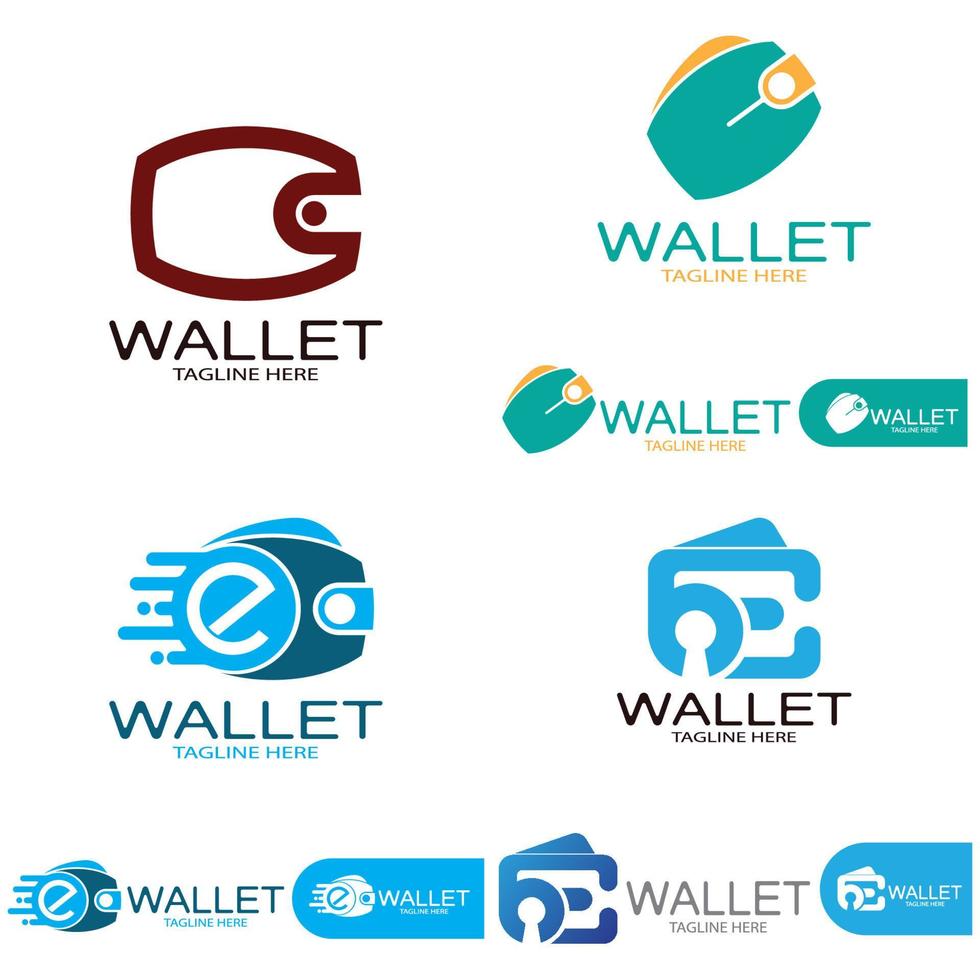 e wallet logo design illustration icon with a simple modern concept, for electronic wallets, digital money storage applications, digital savings, digital money transactions,vector vector