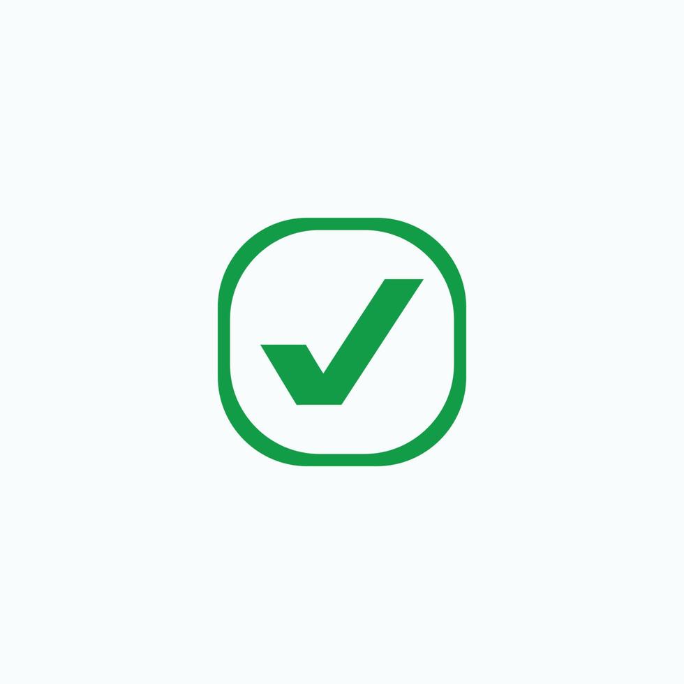 Check mark green line icons. Vector illustration. - Vector