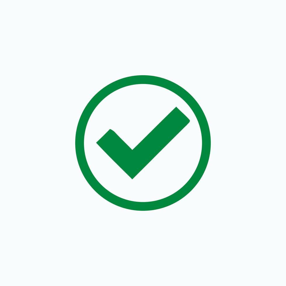 Check mark green line icons. Vector illustration. - Vector
