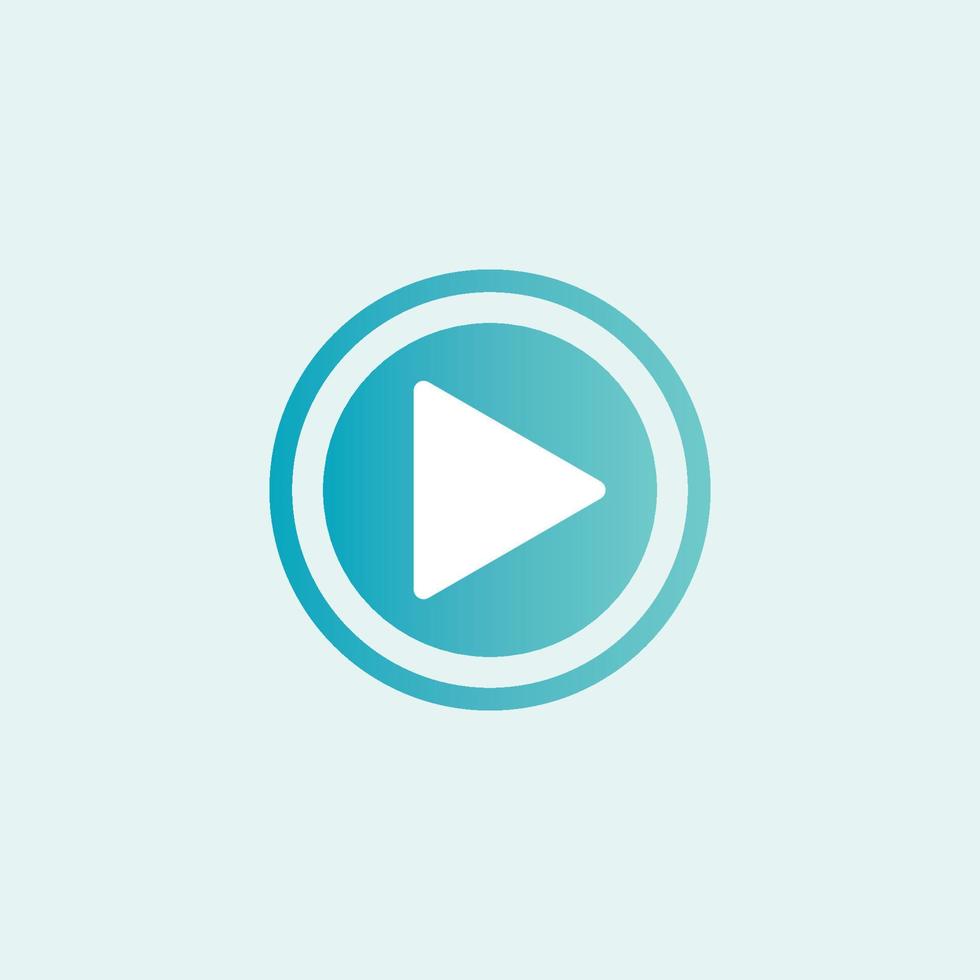 Play button icon in trendy flat style isolated on grey background. Play symbol for your web site design, logo, app, UI. Vector illustration