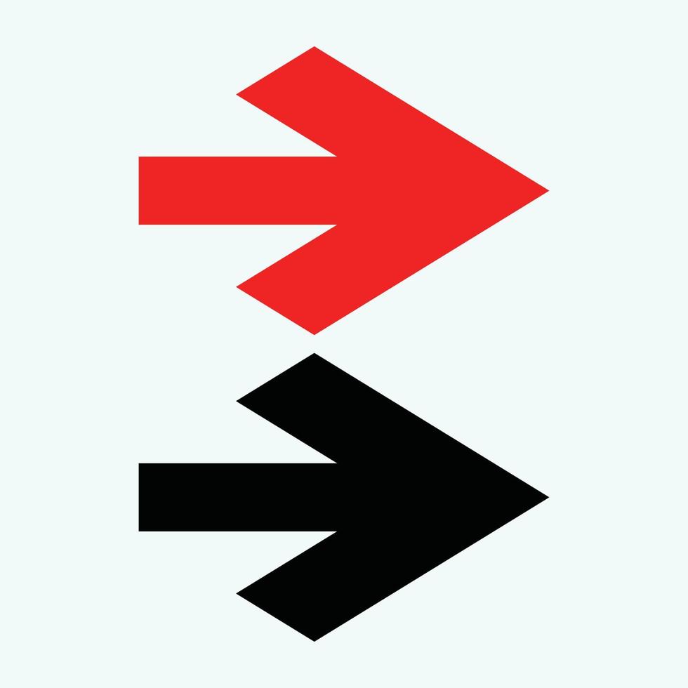 flecha roja y negra icono vector eps-10