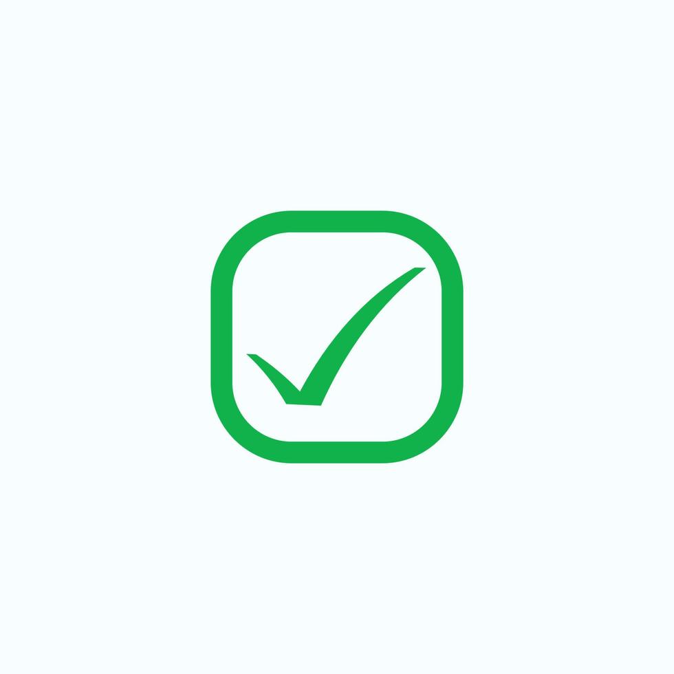 Check mark green line icons. Vector illustration. - Vector