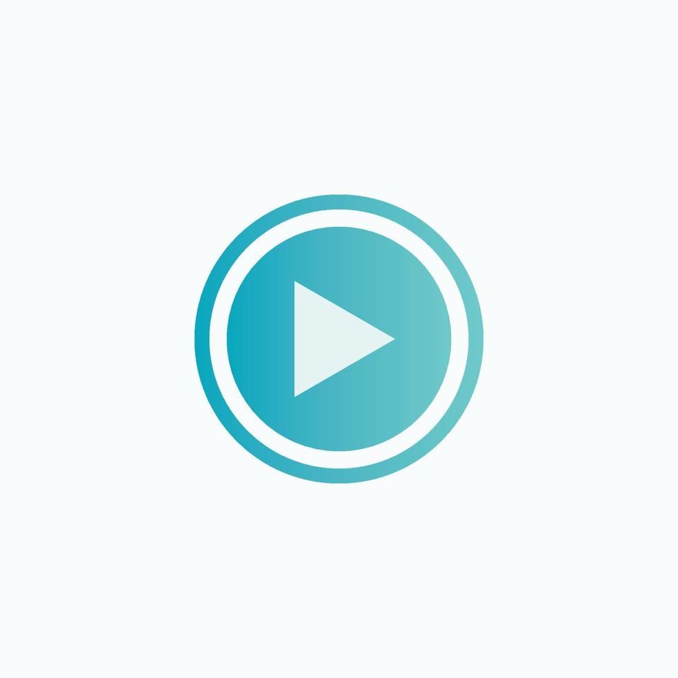 Play button icon in trendy flat style isolated on grey background. Play symbol for your web site design, logo, app, UI. Vector illustration