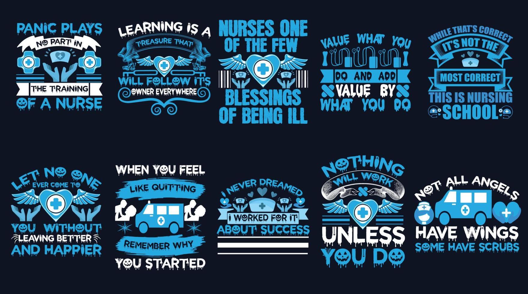 NurseT-Shirt Design Bundle-1 vector