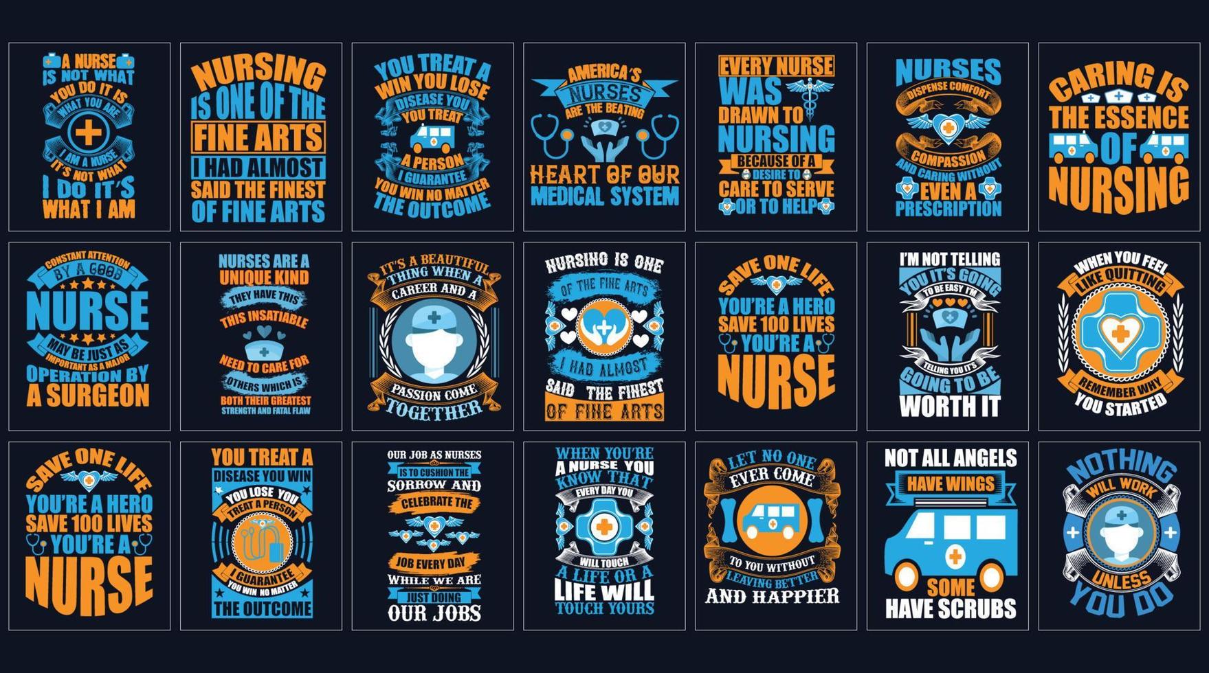 NurseT-Shirt Design Bundle vector
