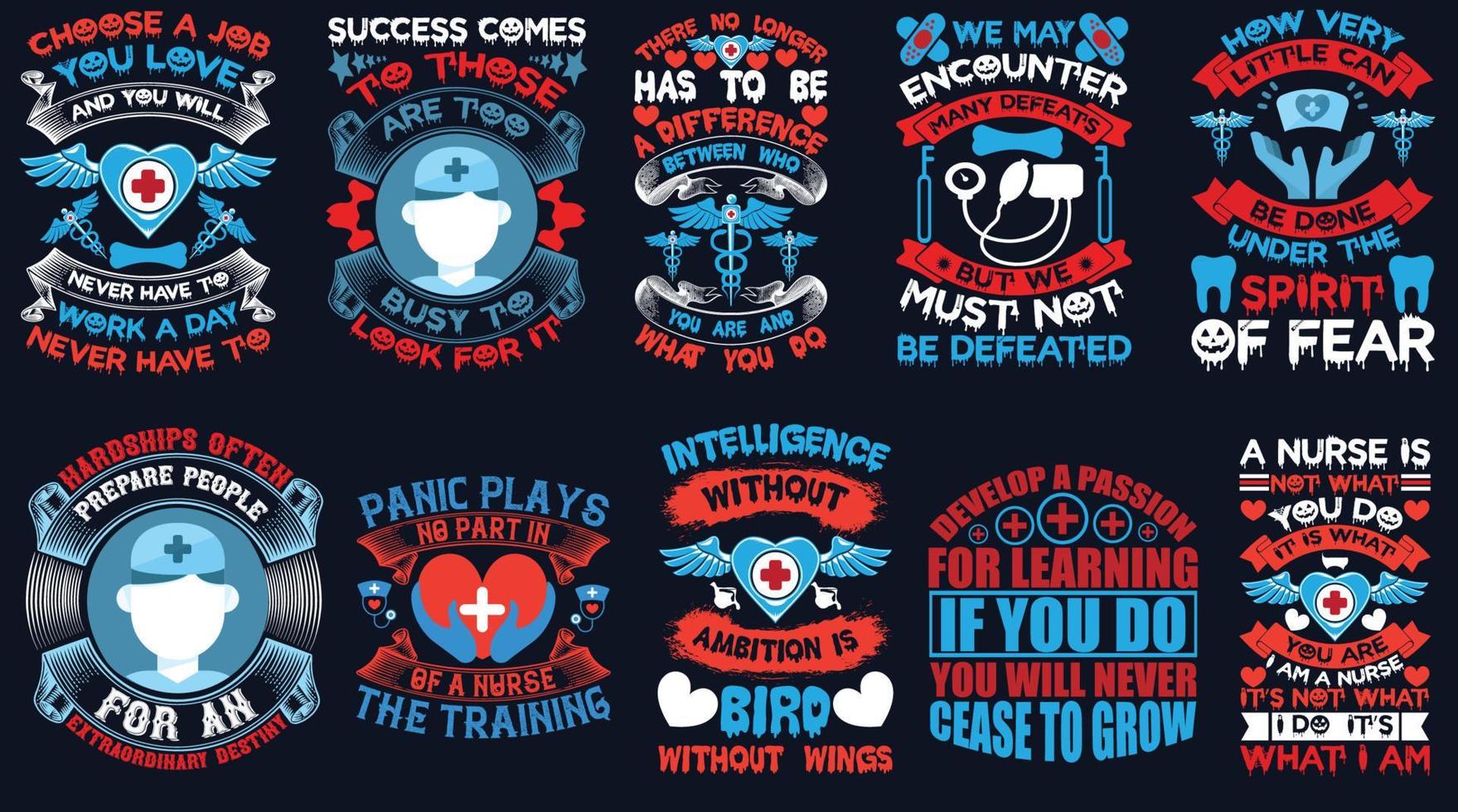 NurseT-Shirt Design Bundle vector