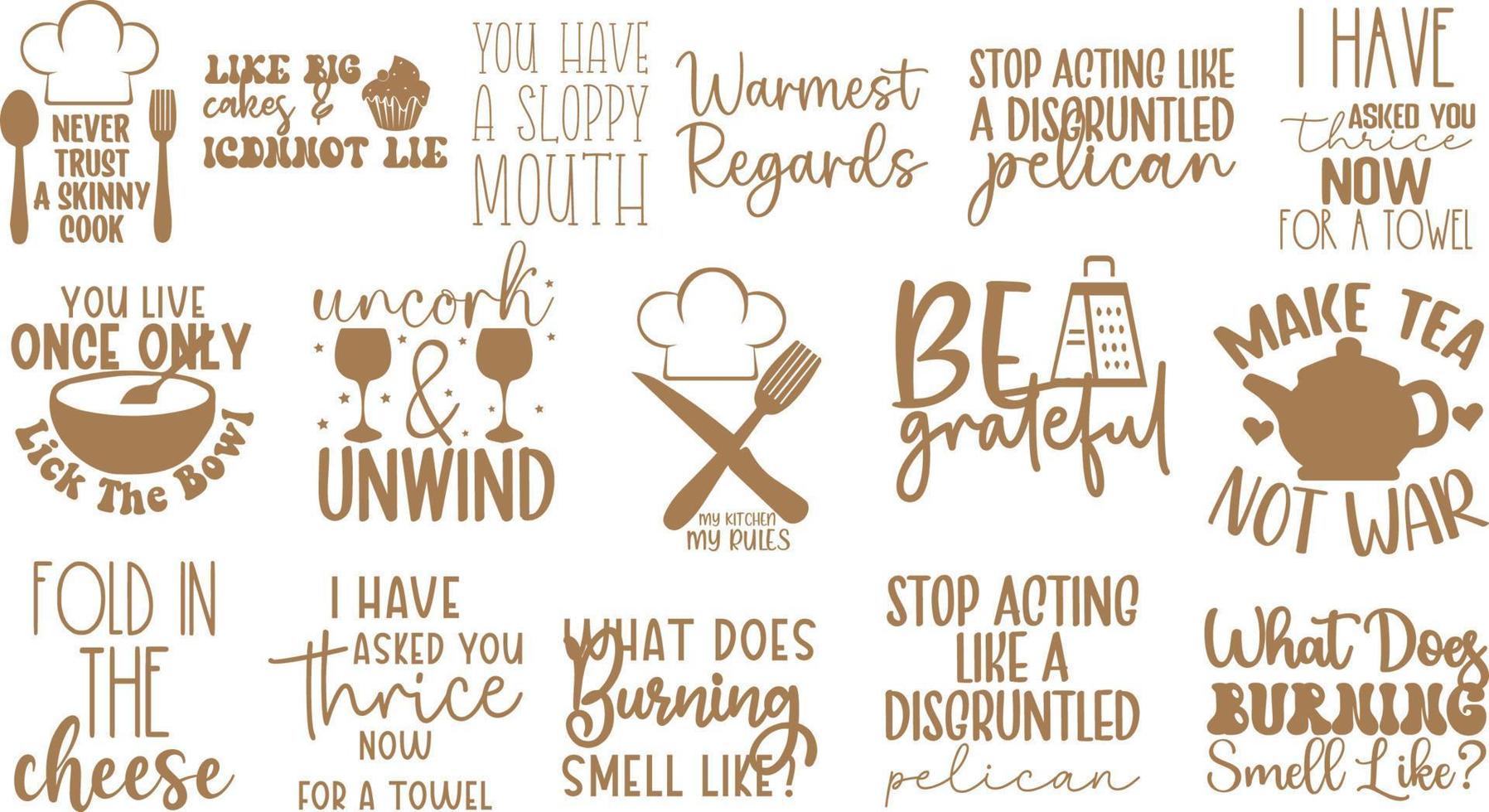 Funny Kitchen Quotes SVG Bundle, 6 Designs, Kitchen Sign SVG, What