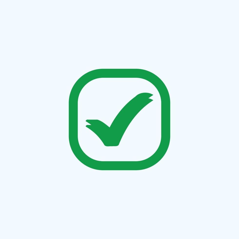 Check mark green line icons. Vector illustration. - Vector