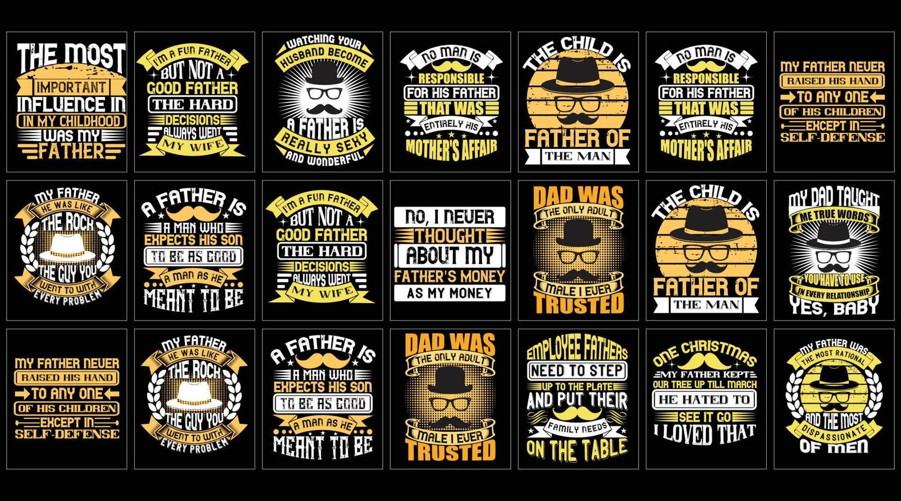 Father's Day T-shirt Design Bundle vector