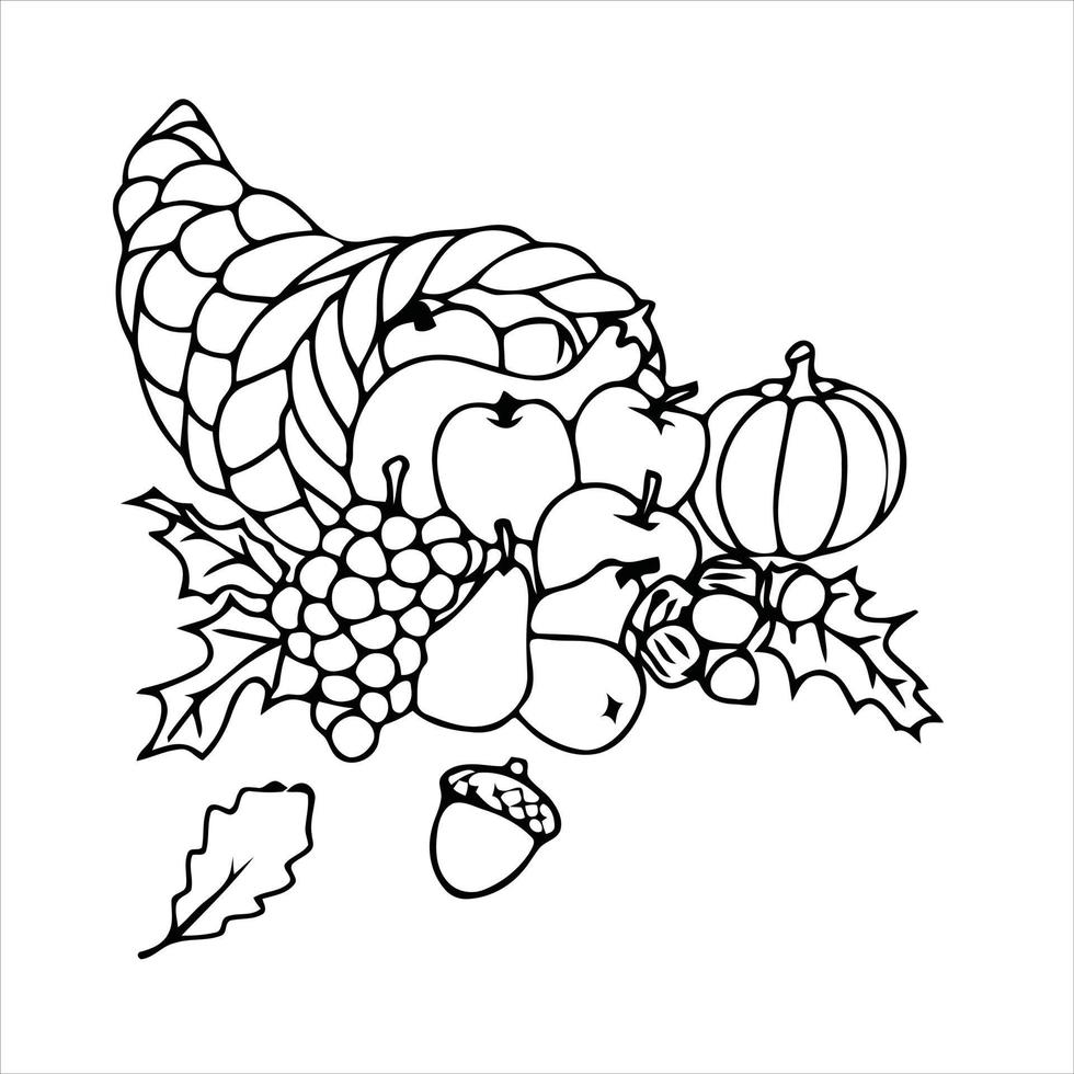 Thanks Giving Coloring Page vector