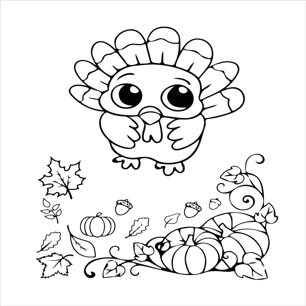 Thanks Giving Coloring Page vector
