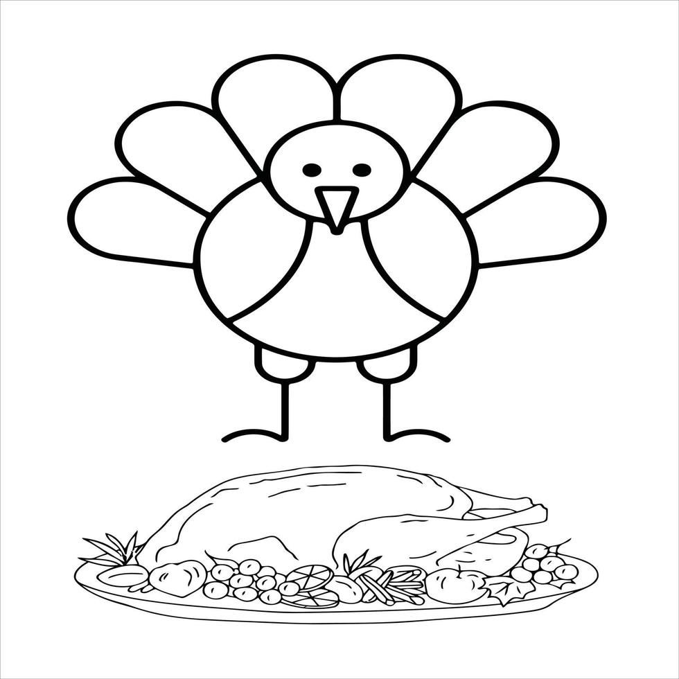 Thanks Giving Coloring Page vector