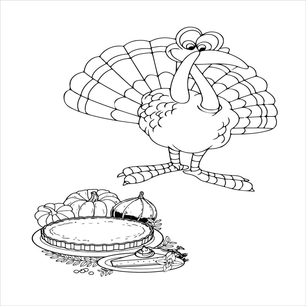 Thanks Giving Coloring Page vector