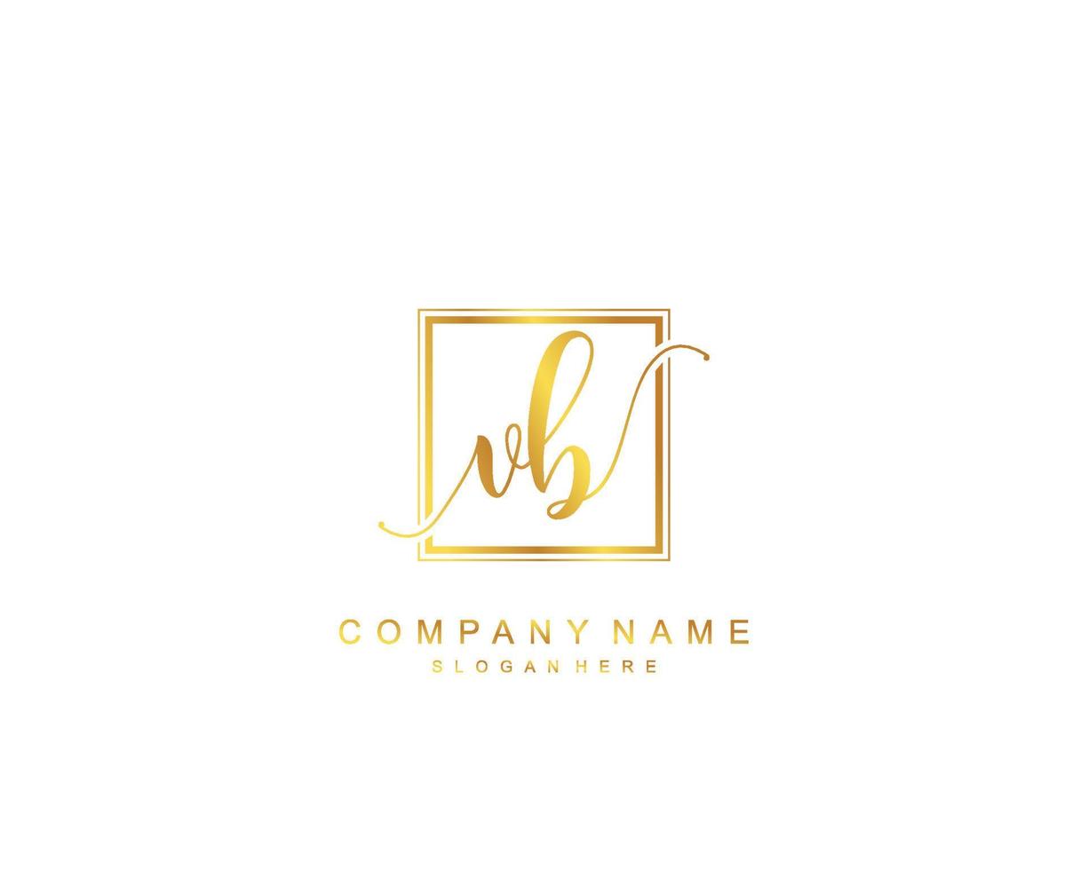 monograma de belleza vb inicial y diseño de logotipo elegante, logotipo de escritura a mano de firma inicial, boda, moda, floral y botánica con plantilla creativa. vector