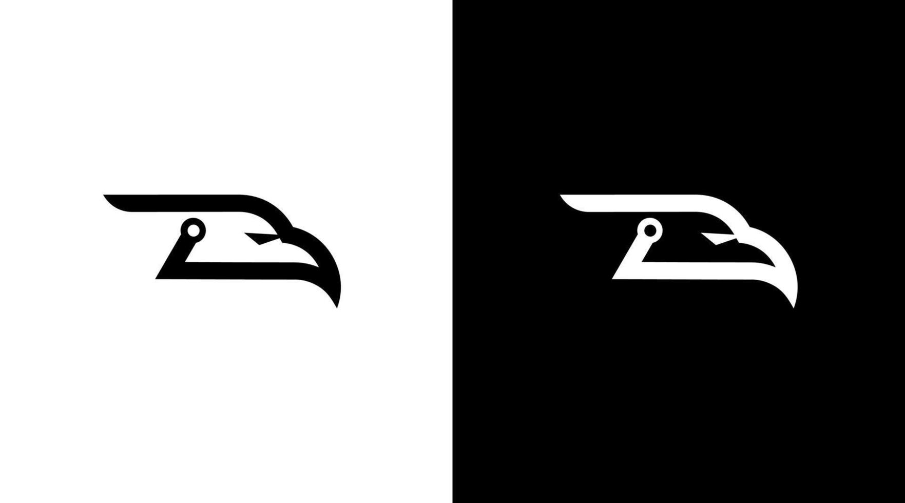 águila cabeza logo tecnología transporte negocio monograma negro blanco icono diseños plantillas vector