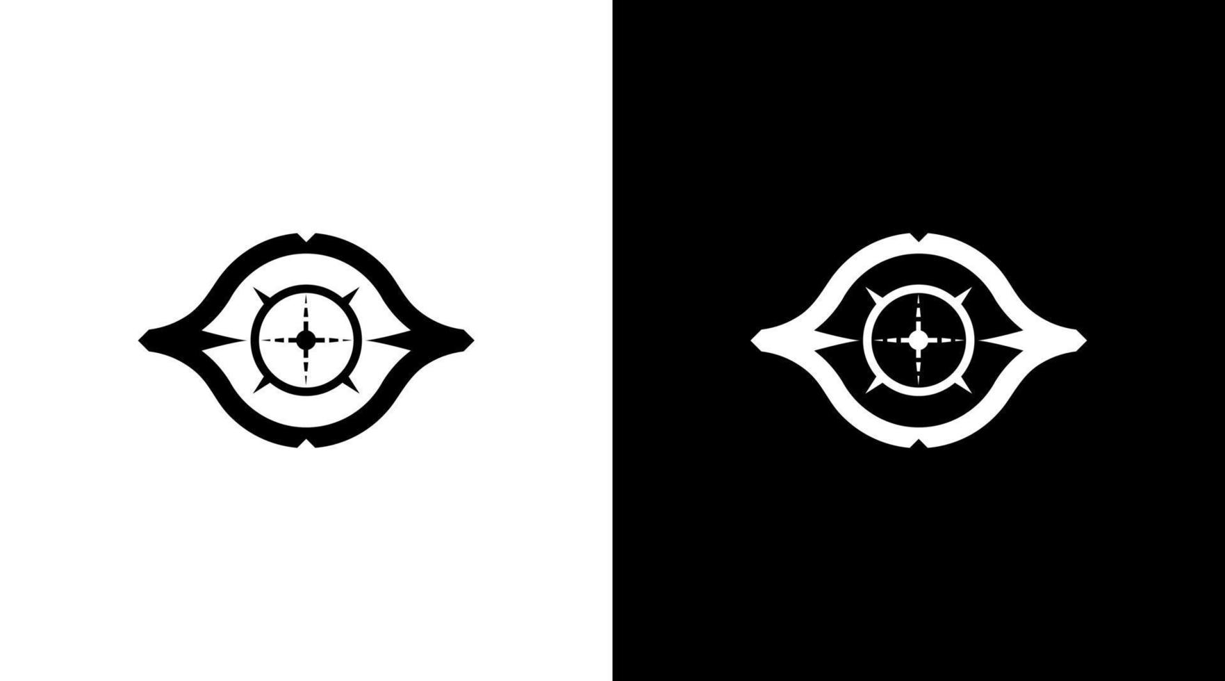 hunter target logo scope monogram black and white icon illustration style Designs templates vector