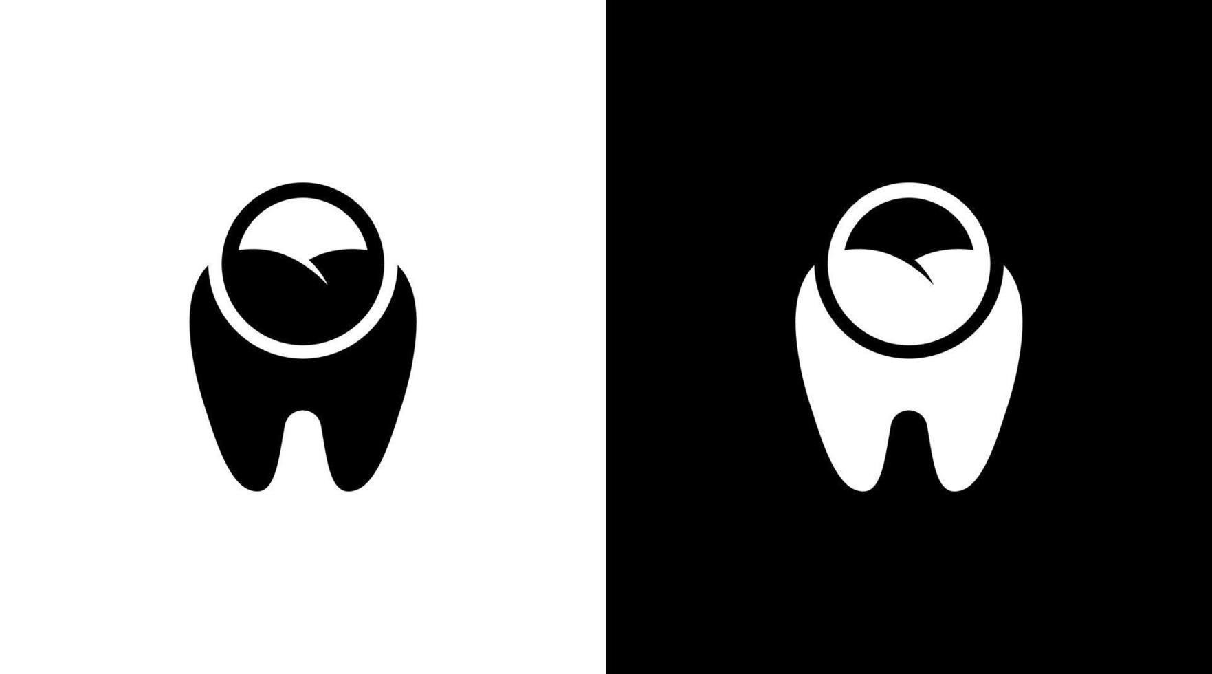 dentista logo monograma dental médico blanco y negro icono ilustración estilo diseños plantillas vector