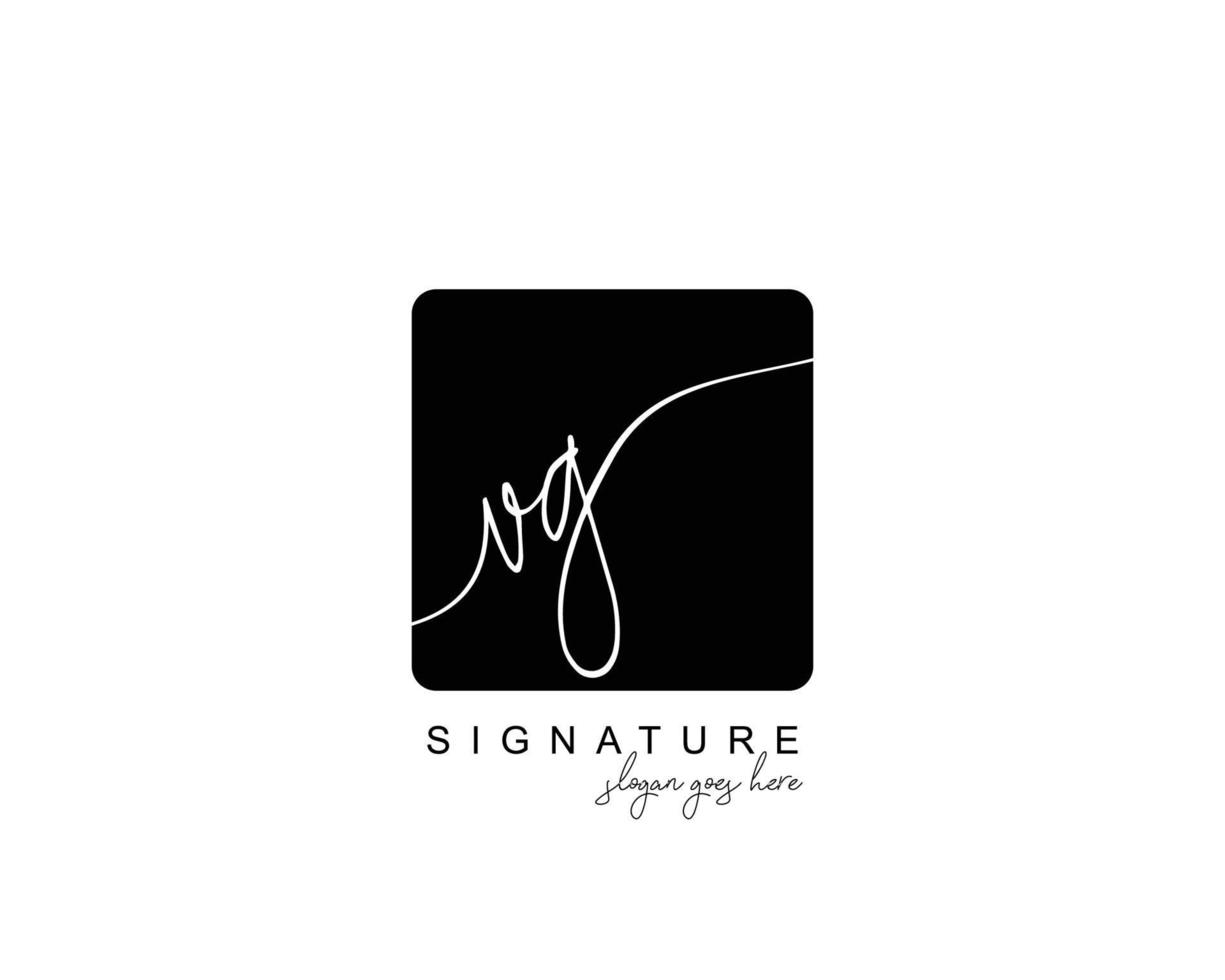 monograma de belleza vg inicial y diseño de logotipo elegante, logotipo de escritura a mano de firma inicial, boda, moda, floral y botánica con plantilla creativa. vector