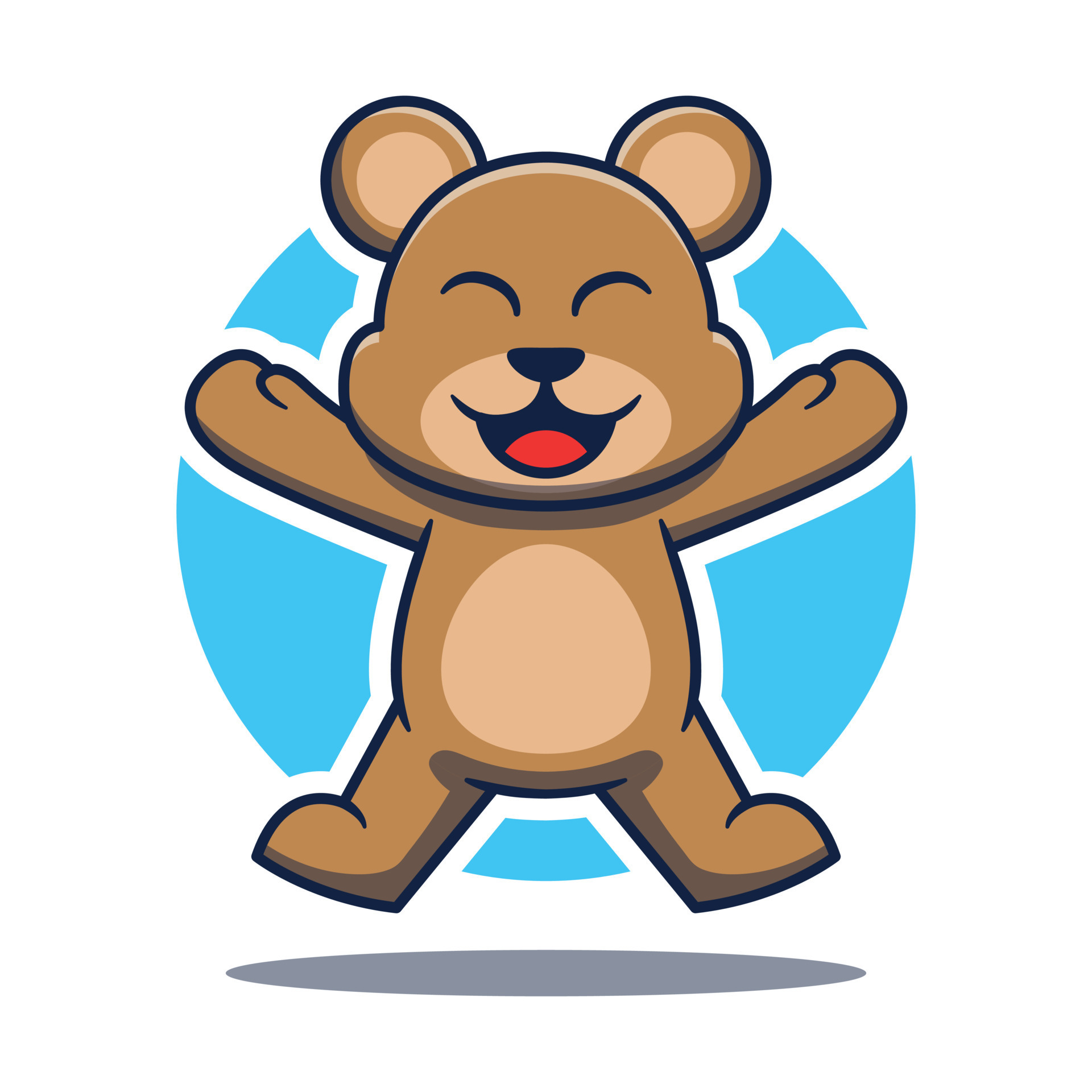 Cute bear logo mascot jumping happy cartoon illustration 18815072