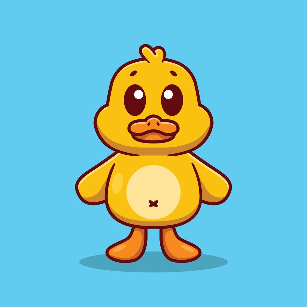 Cute duck character cartoon mascot vector