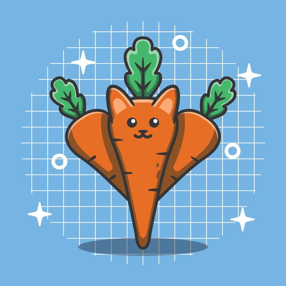 zanahoria con cara de gato vector