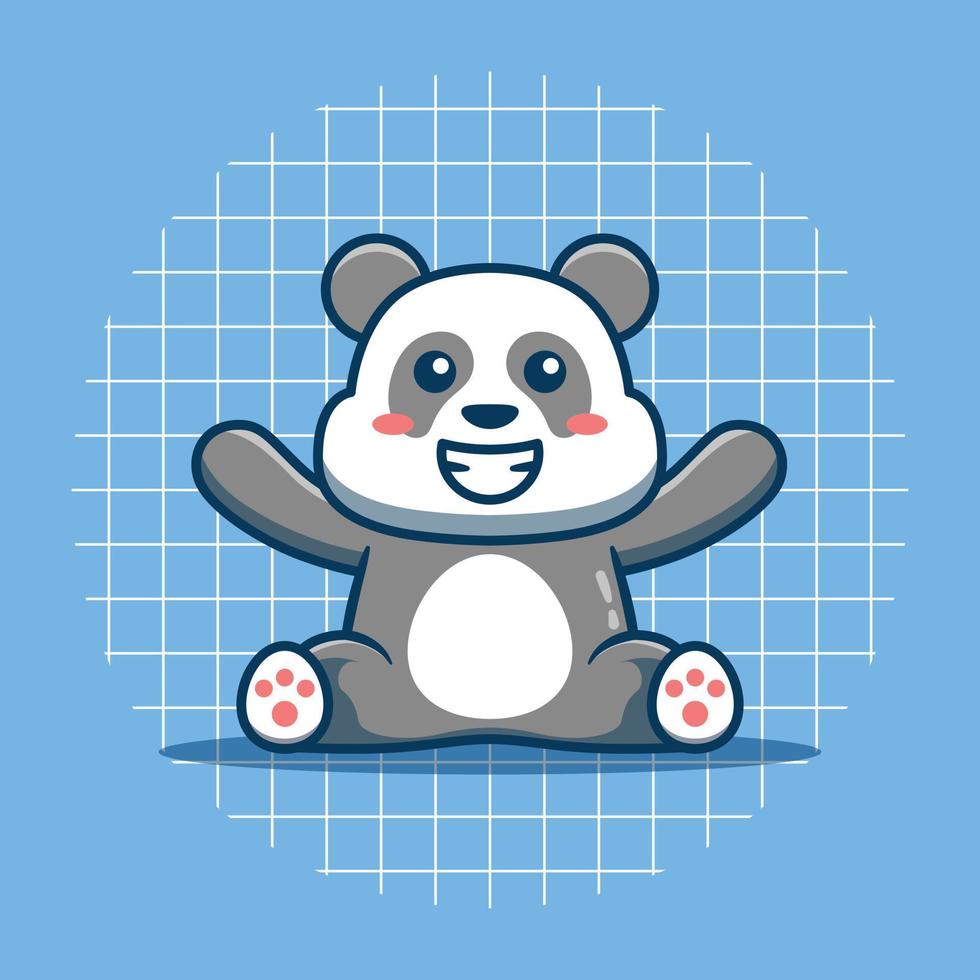lindo panda quiere ser abrazado ilustración vectorial. estilo de dibujos animados plana. vector