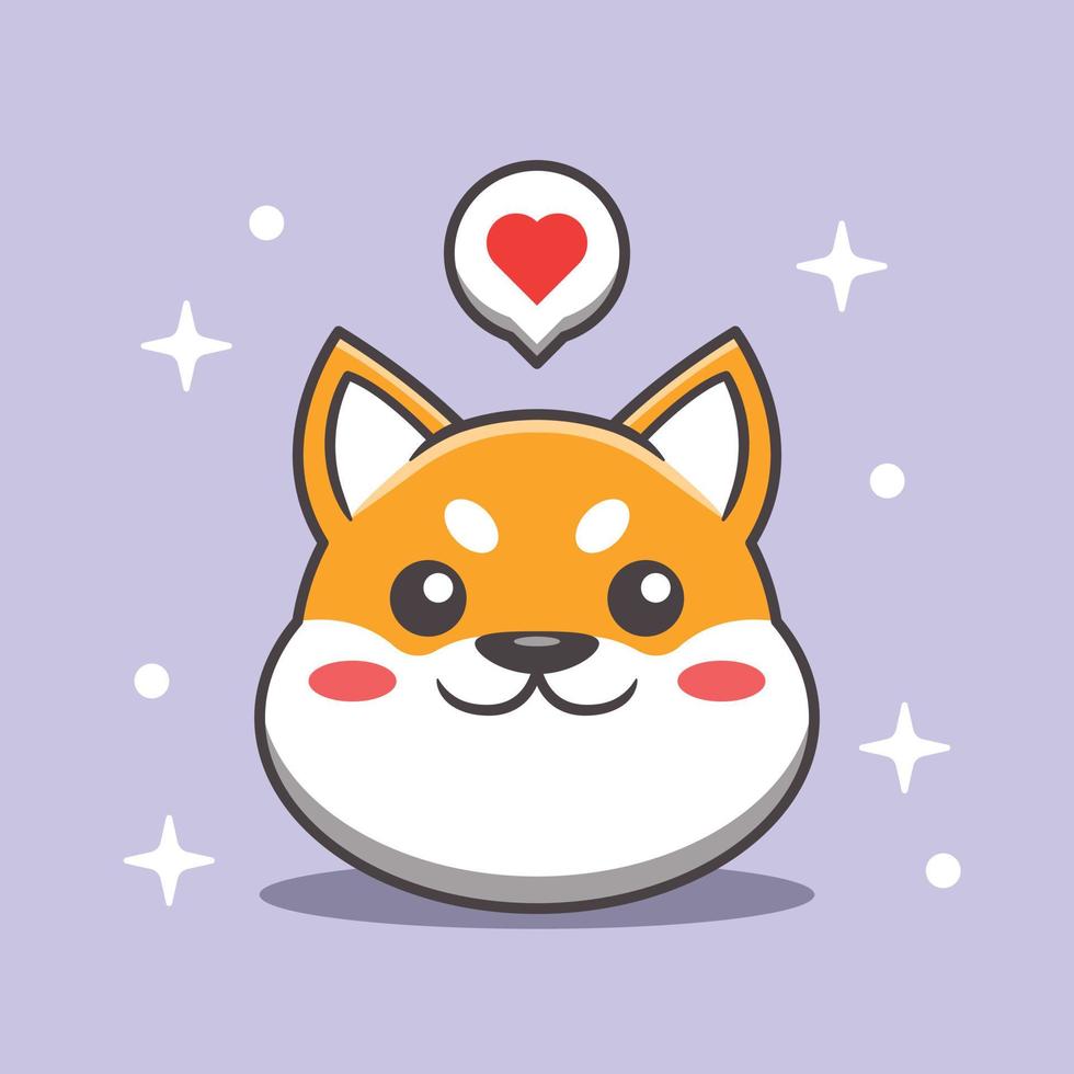 Shiba inu cute face cartoon vector illustration