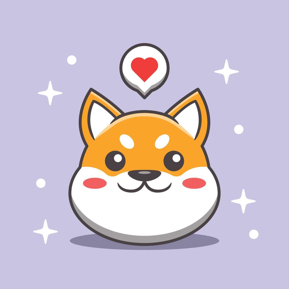 Shiba inu cute face cartoon vector illustration