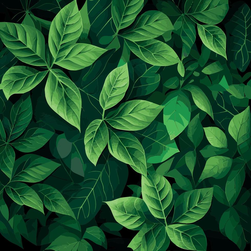 Texture of green leaves, green background pattern - Vector