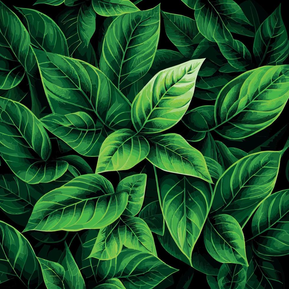 textura de hojas verdes, patrón de fondo verde - vector