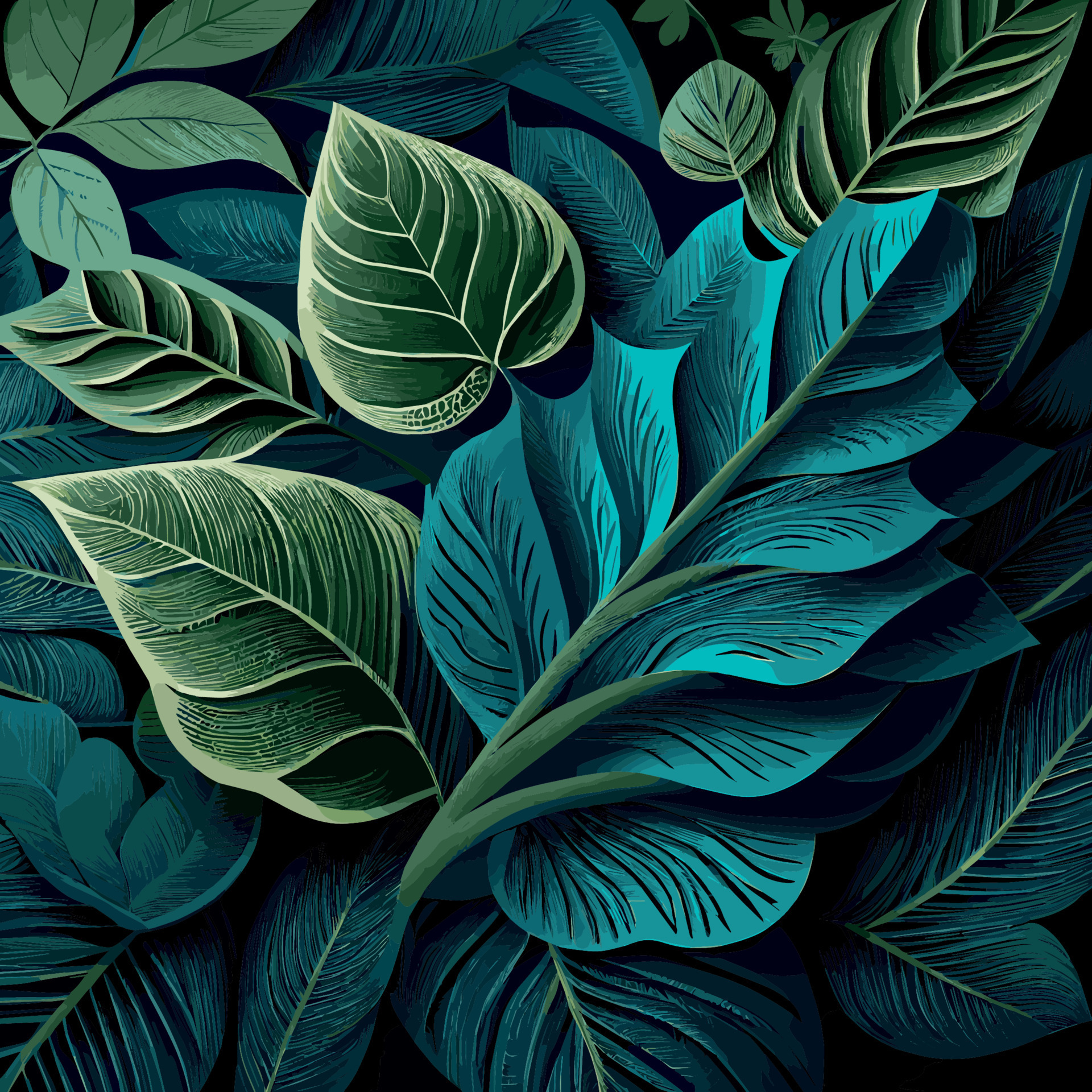 Texture of green leaves, green background pattern - Vector 18815242 ...