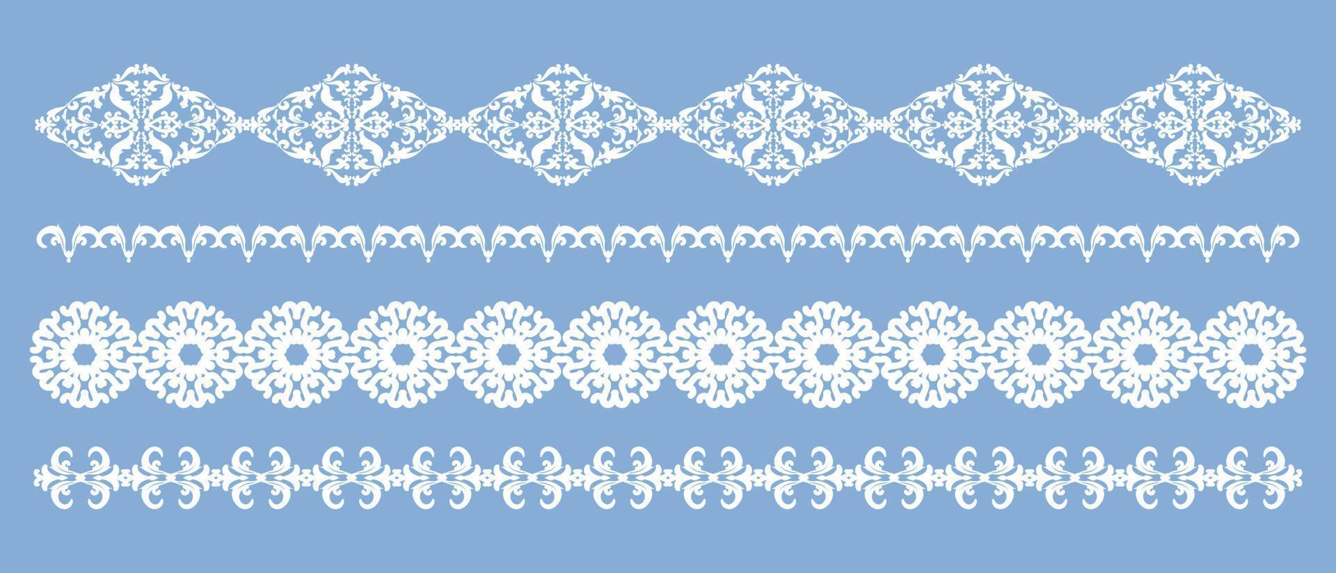 ornamento repetitivo abstracto. divagador de conjunto de vectores. una colección de marcos y bordes antiguos. plantilla de marco. elemento de diseño moderno. vector