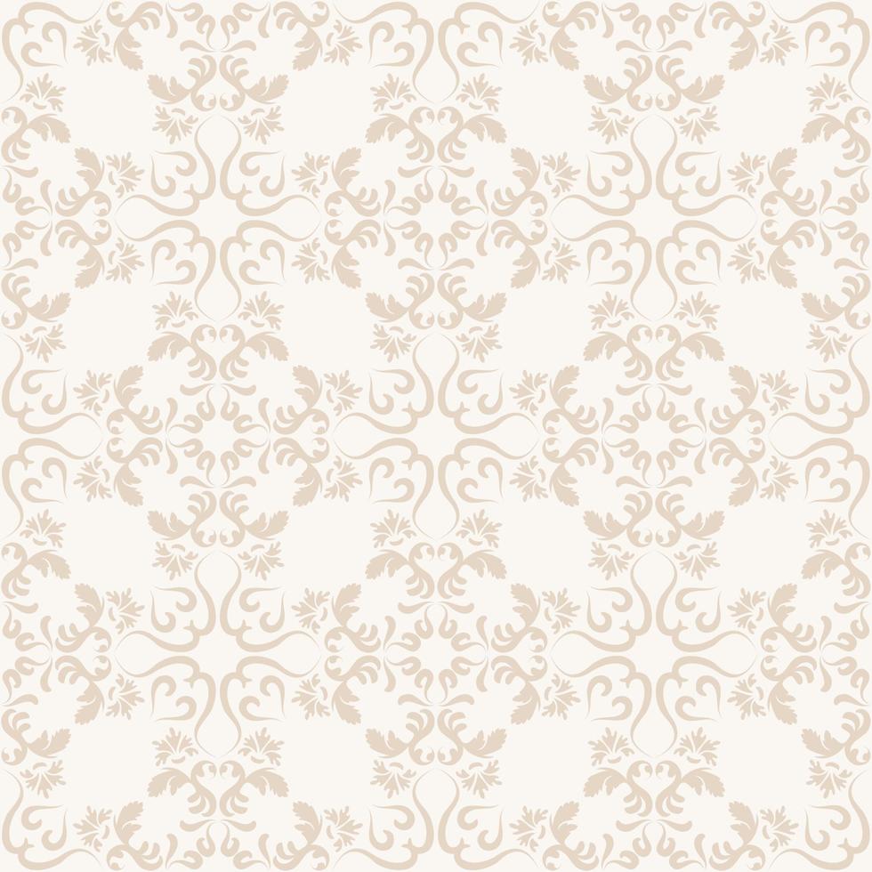 Vintage vector background with oriental ornament. Beige seamless pattern with decorative elements. Vector. For textiles, wallpaper, tiles or packaging.