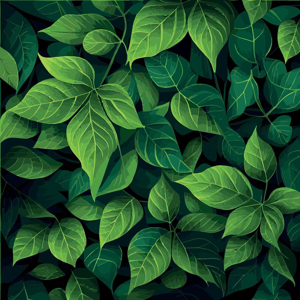 Texture of green leaves, green background pattern - Vector