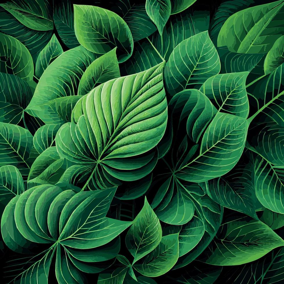 textura de hojas verdes, patrón de fondo verde - vector