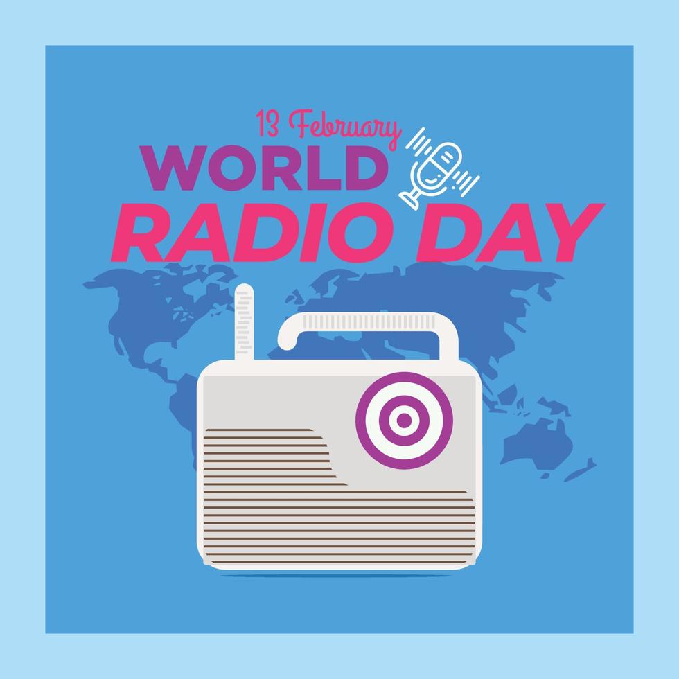 día mundial de la radio. pancartas del día mundial de la radio. Publicación en redes sociales. Banners gratuitos del día mundial de la radio. vector