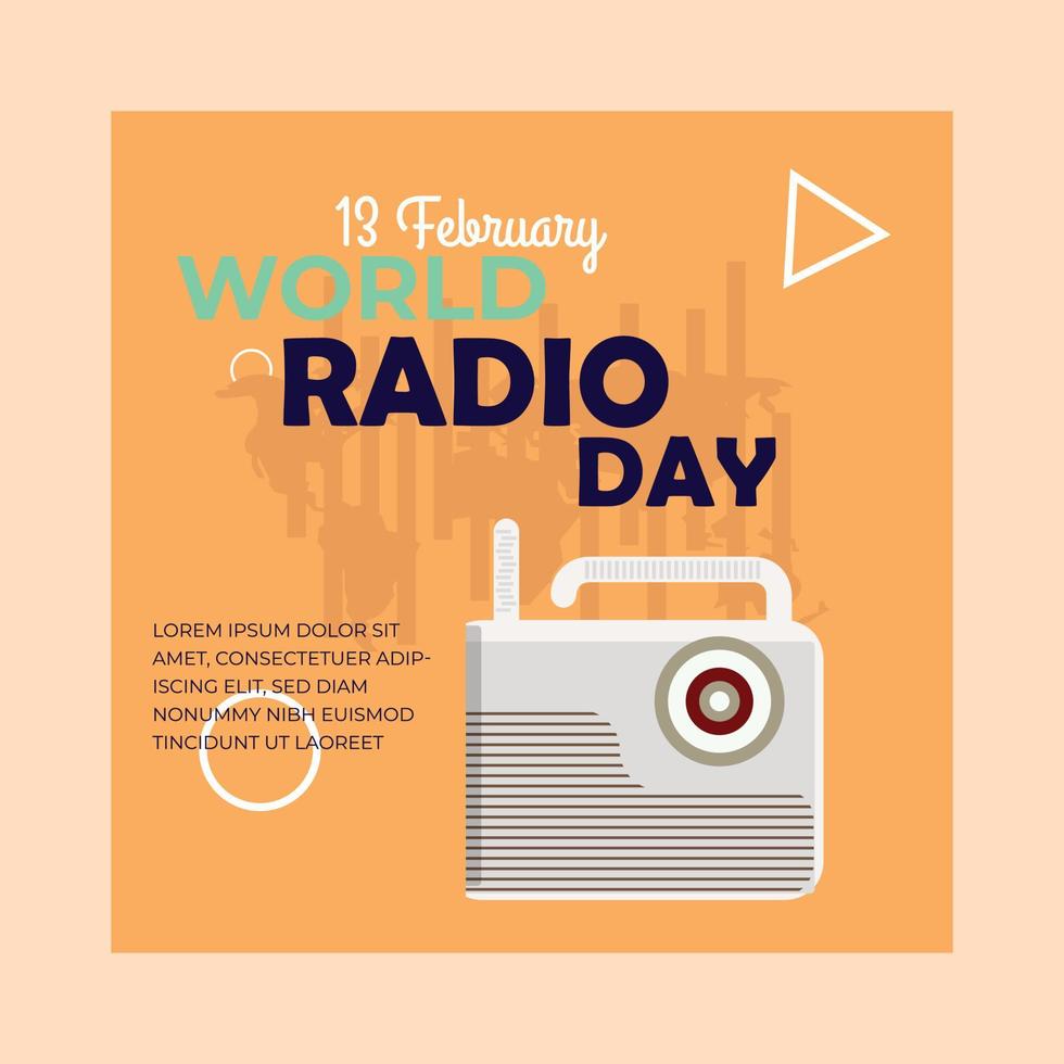 World Radio Day . World Radio Day banners . Social Media Post .Free world Radio Day Banners . vector