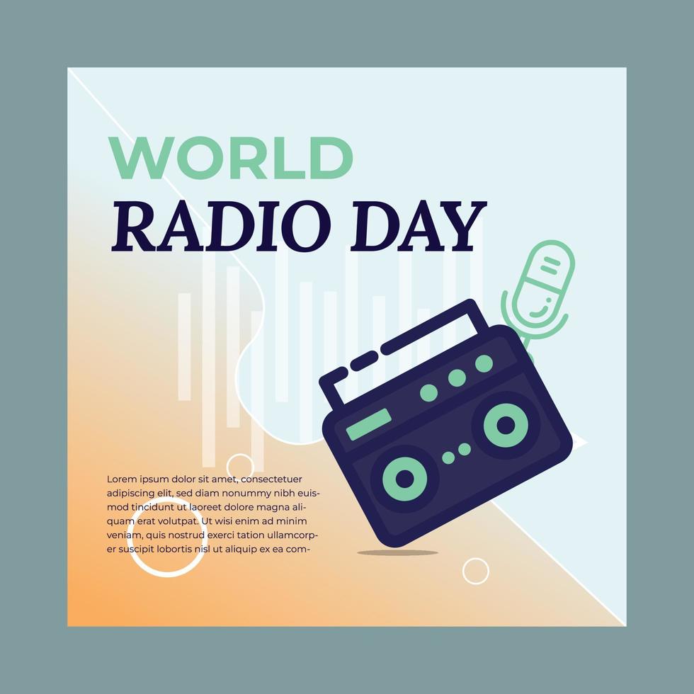 día mundial de la radio. pancartas del día mundial de la radio. Publicación en redes sociales. Banners gratuitos del día mundial de la radio. vector