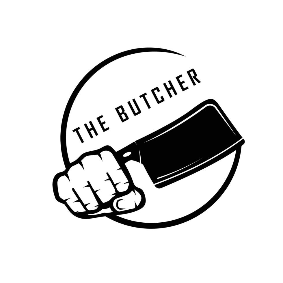butcher logo vector with slogan template