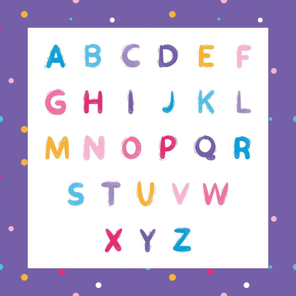 alphabet set, Cute alphabet vector, illustration with colored letters, set with letters, print with alphabet vector