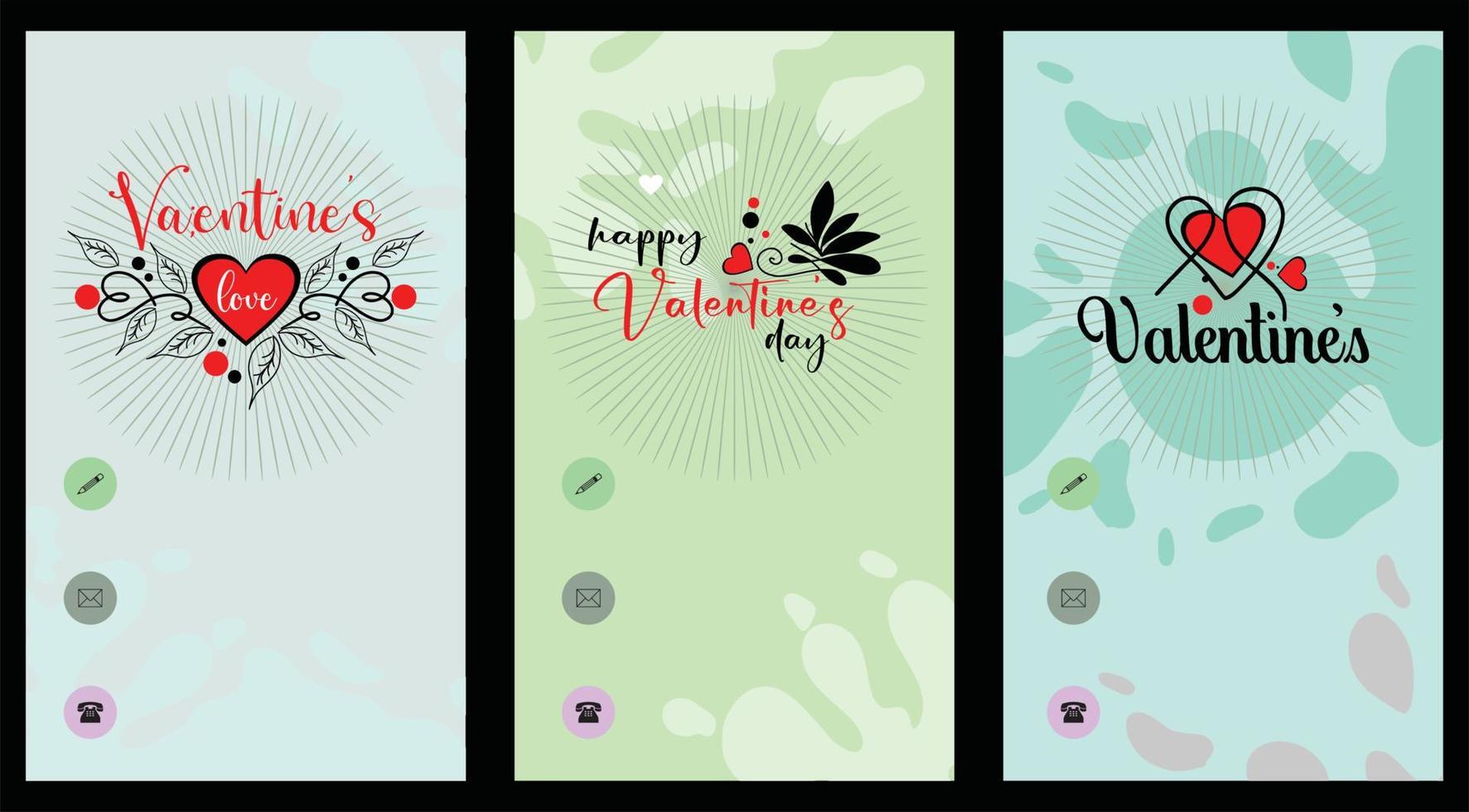 Card invitations. Valentines day. Love invitations. vector