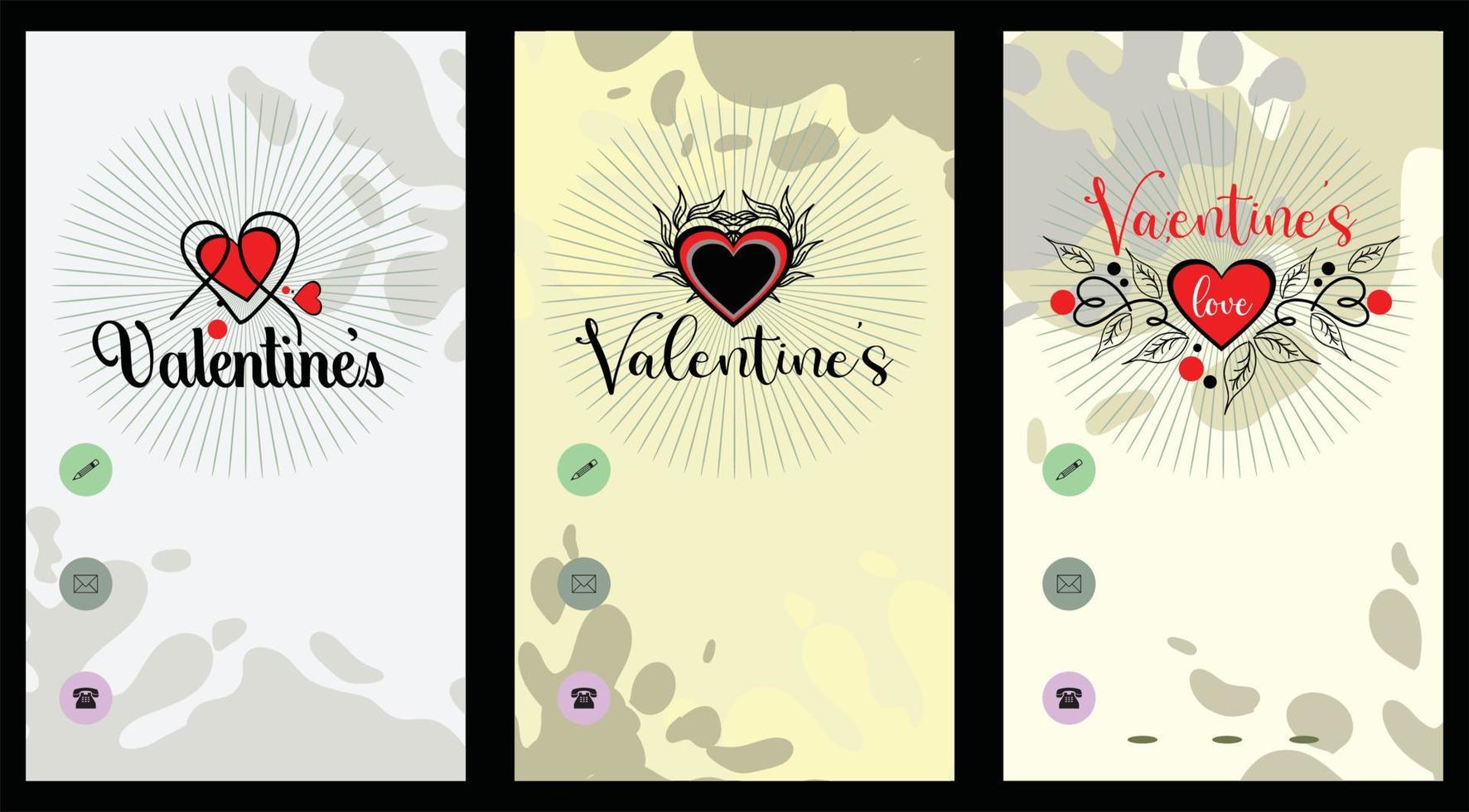 Card invitations. Valentines day. Love invitations. vector