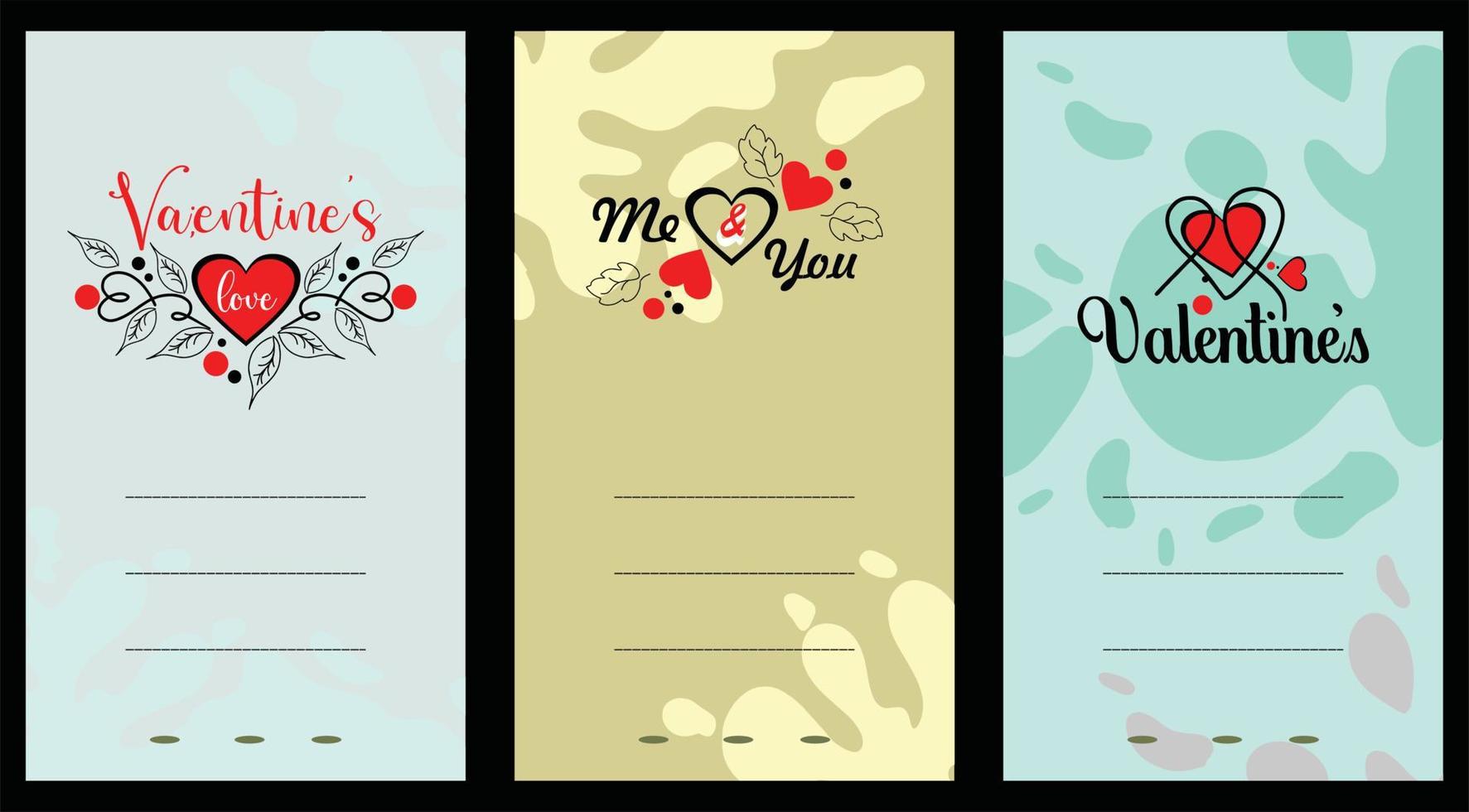 Card invitations. Valentines day. Love invitations. vector